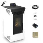 Stufa a pellet canalizzata wifi Courmayeur 8,74 kw Bianco